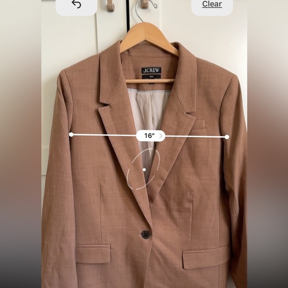 J Crew Willa Blazer Virgin Wool Blend Italian Fabric Size 16 Camel Classic - Picture 8 of 12